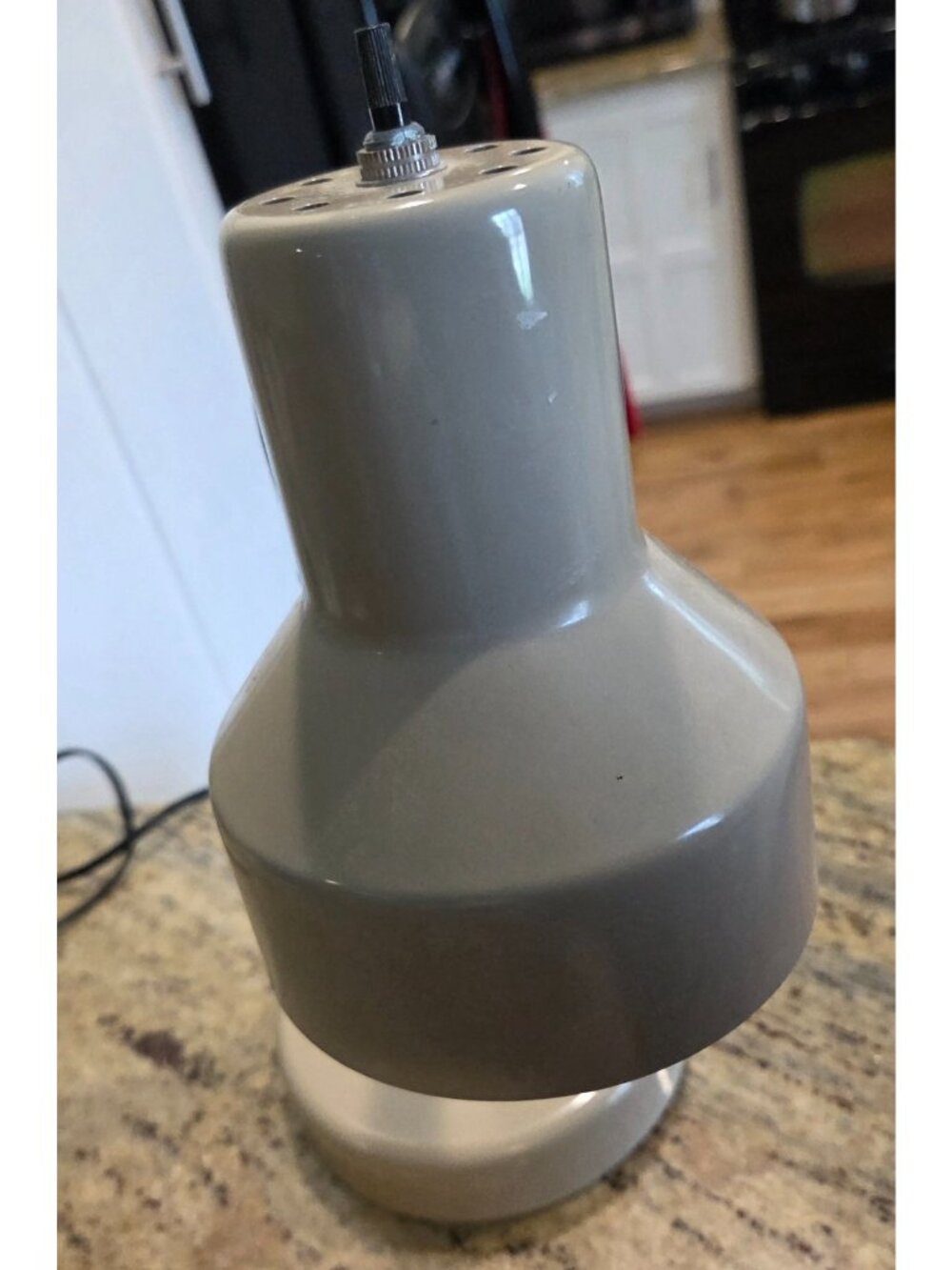 Vintage Portable Gooseneck Desk Lamp Beige Metal Underwriters Laboratories MCM - Picture 6 of 14